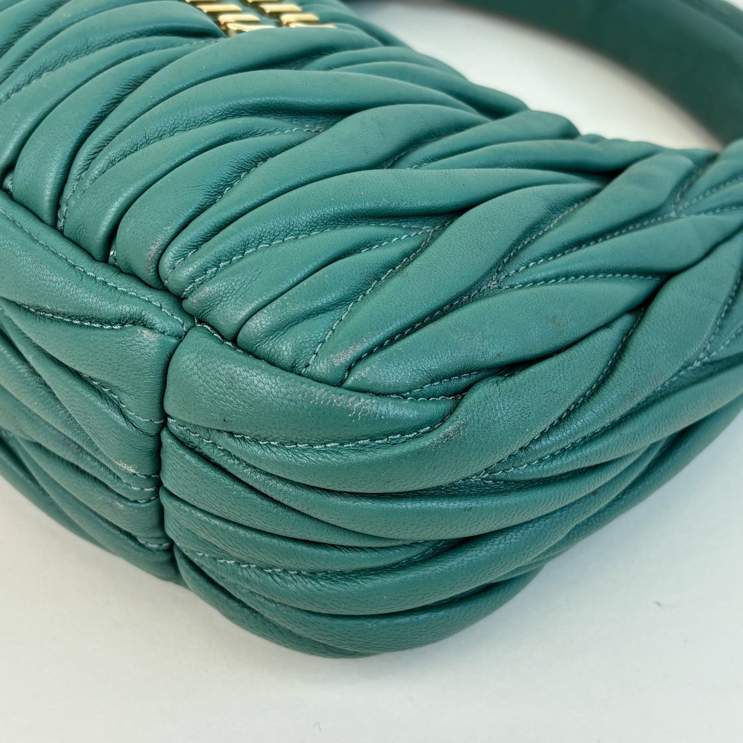 Wander Matelassé Leather Hobo Bag in Green [ReSale]