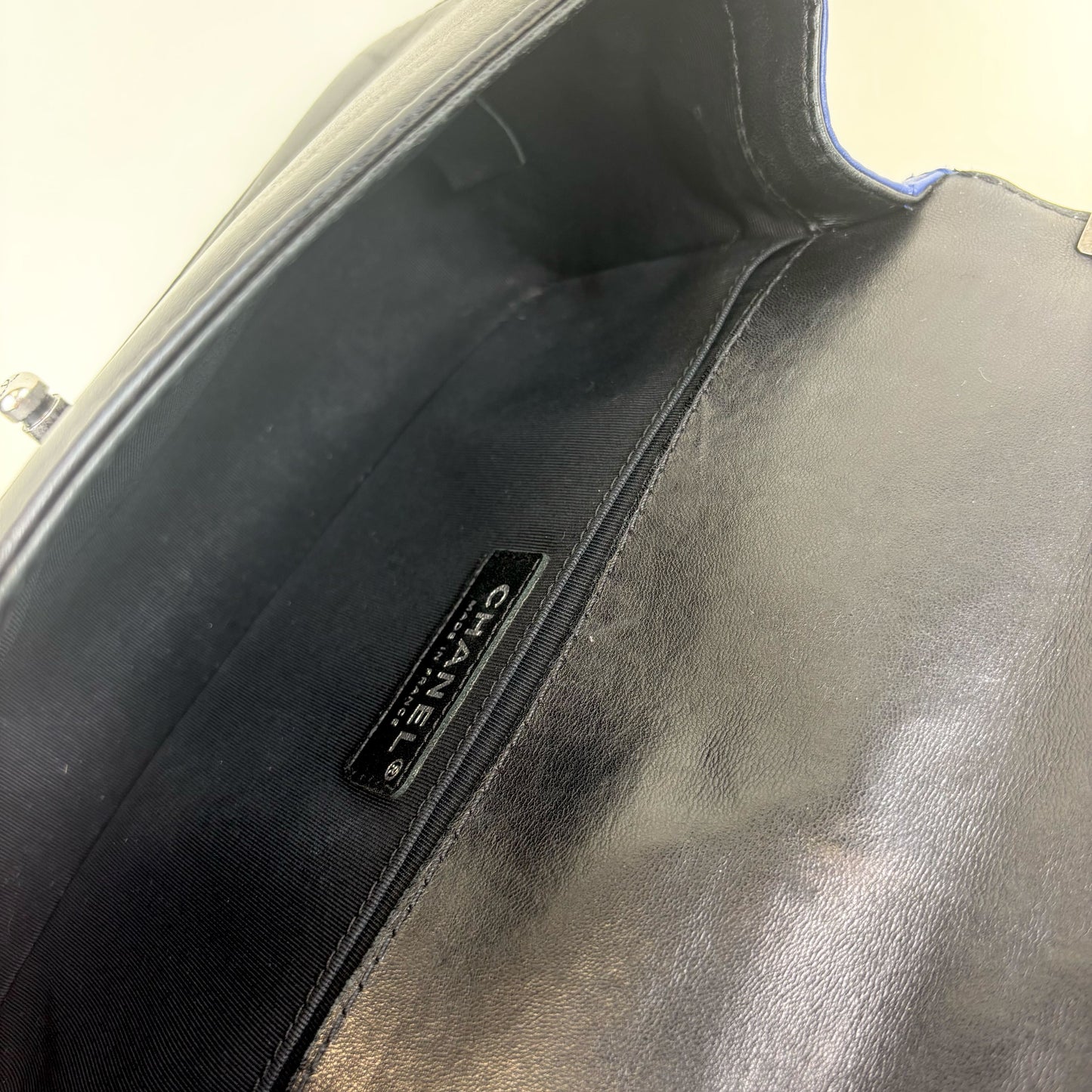 Medium Bicolour Boy Bag in Blue and Black Leather [ReSale]