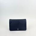 CC Crossing Wallet on Chain in Black Leather [ReSale]