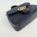 GG Marmont Mini Top Handle Bag in Quilted Black Leather [ReSale]