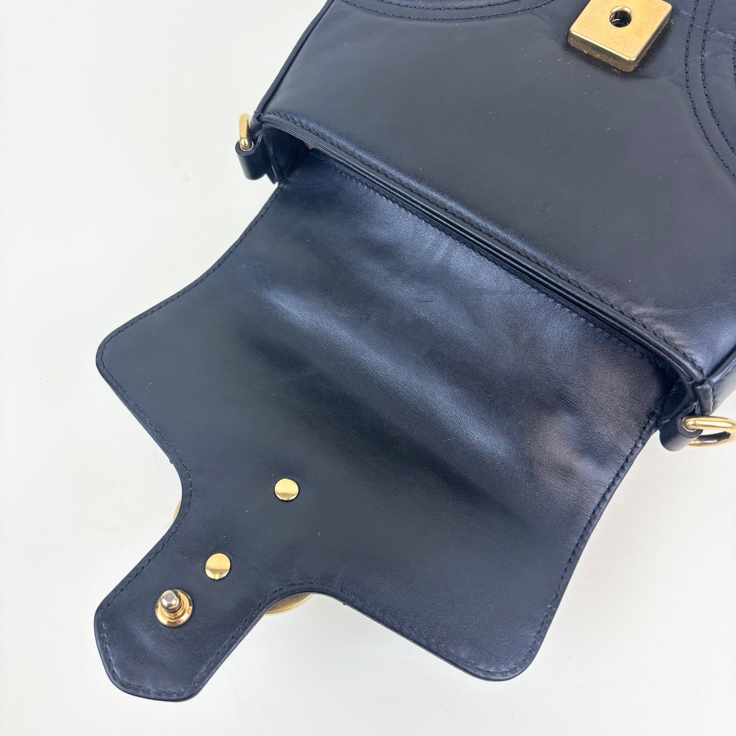 GG Marmont Mini Top Handle Bag in Quilted Black Leather [ReSale]