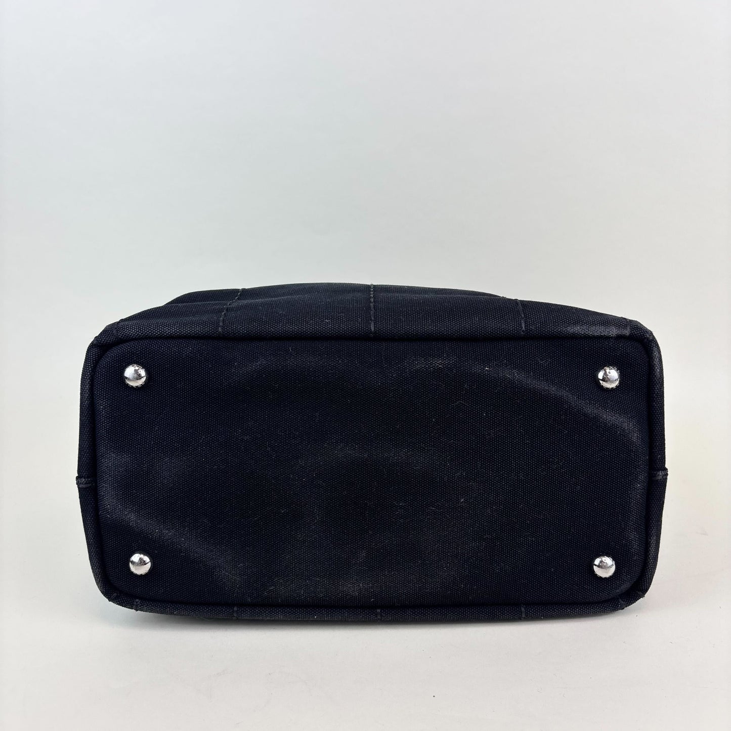 Logo Print Canvas Tote with Wooden Handle [ReSale]