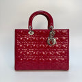 Large Lady Dior in Red Patent Leather [ReSale]