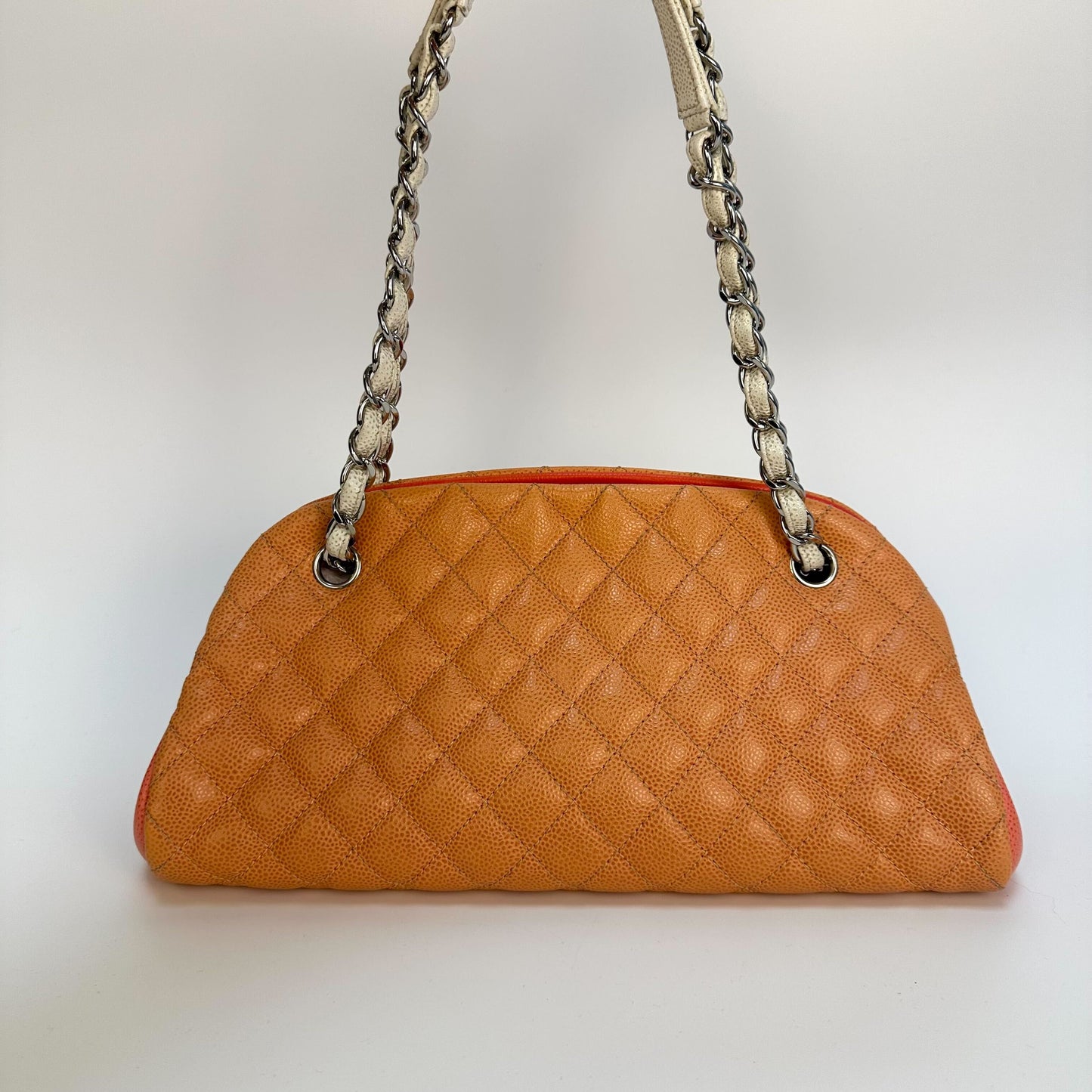 CC Logo Charm Mademoiselle Caviar Tri-Colour Shoulder Bag [ReSale]