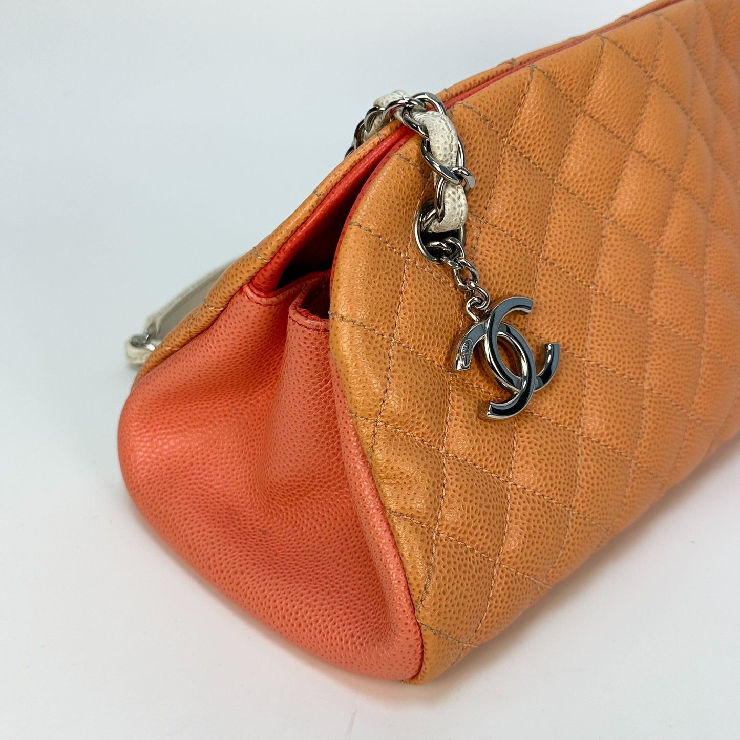 CC Logo Charm Mademoiselle Caviar Tri-Colour Shoulder Bag [ReSale]