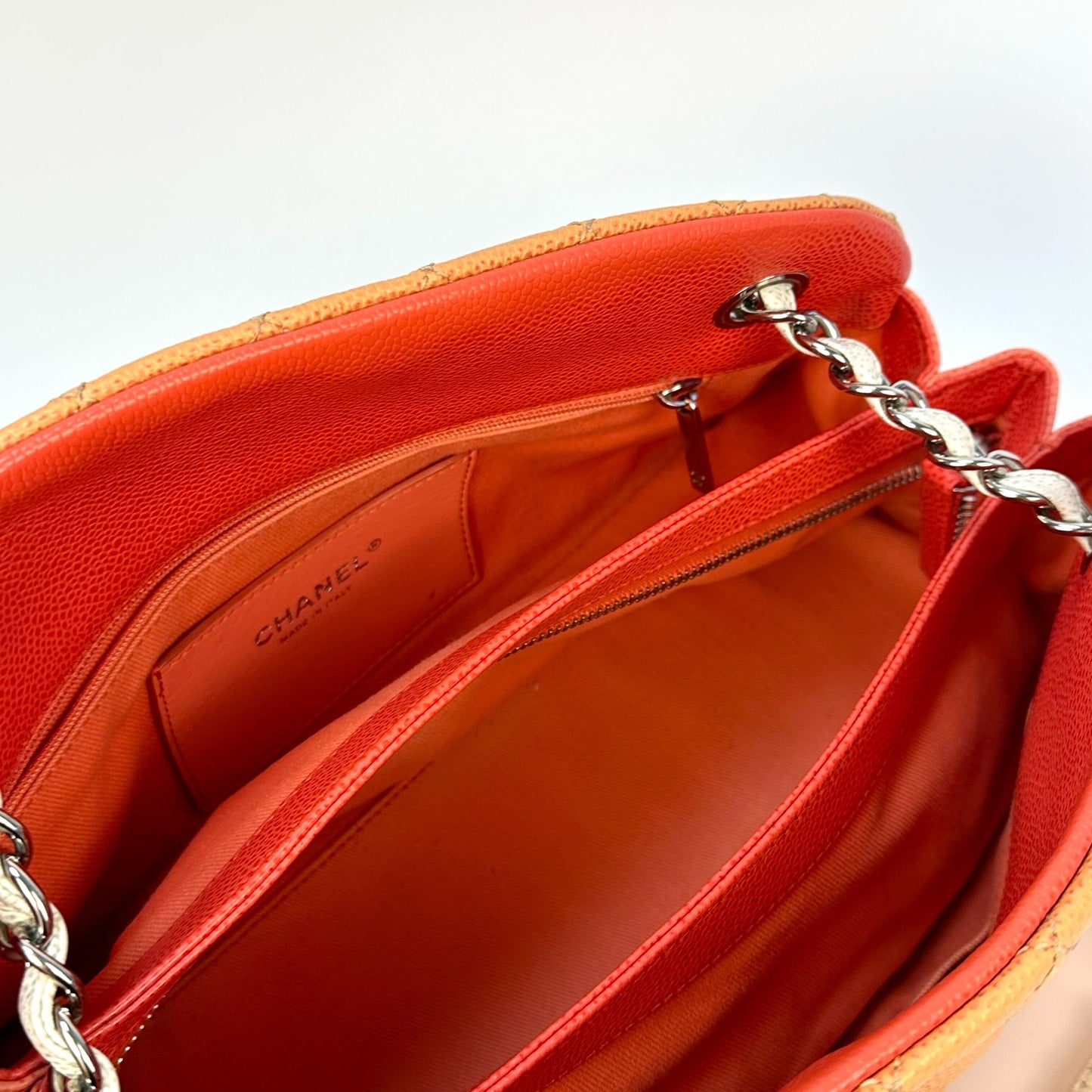 CC Logo Charm Mademoiselle Caviar Tri-Colour Shoulder Bag [ReSale]