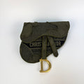 Canvas Embroidered Camouflage Saddle Belt Bag Green [ReSale]