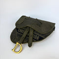 Canvas Embroidered Camouflage Saddle Belt Bag Green [ReSale]