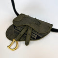Canvas Embroidered Camouflage Saddle Belt Bag Green [ReSale]
