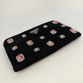 Catene Crystal Embellished Padded Nylon Clutch in Black [ReSale]