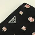 Catene Crystal Embellished Padded Nylon Clutch in Black [ReSale]