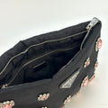 Catene Crystal Embellished Padded Nylon Clutch in Black [ReSale]