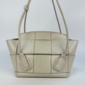 Arco Small Intrecciato Leather Tote Bag in White [ReSale]