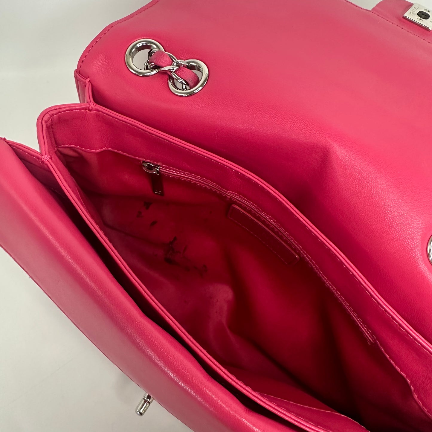 Small Accordion Quilted Single Flap Bag in Hot Pink Calfskin Leather 2014 [ReSale]