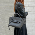 Small Belt Bag in Grey Grained Leather