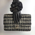 Medium Classic Double Flap Bag in Black & White Tweed 1989-1991