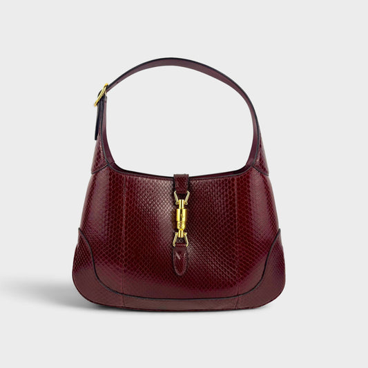 Jackie 1961 Red Python Embossed Leather Shoulder Bag