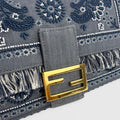 Baguette in Fringed Denim with Embroidered Bandana
