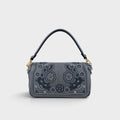 Baguette in Fringed Denim with Embroidered Bandana