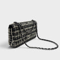 Medium Classic Double Flap Bag in Black & White Tweed 1989-1991