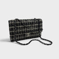 Medium Classic Double Flap Bag in Black & White Tweed 1989-1991