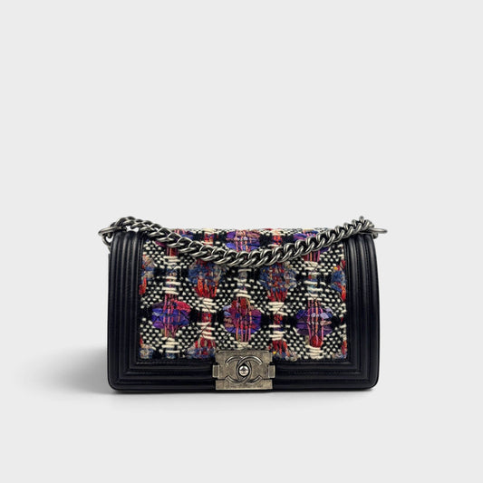 Medium Boy Bag in Multicoloured Tweed 2017