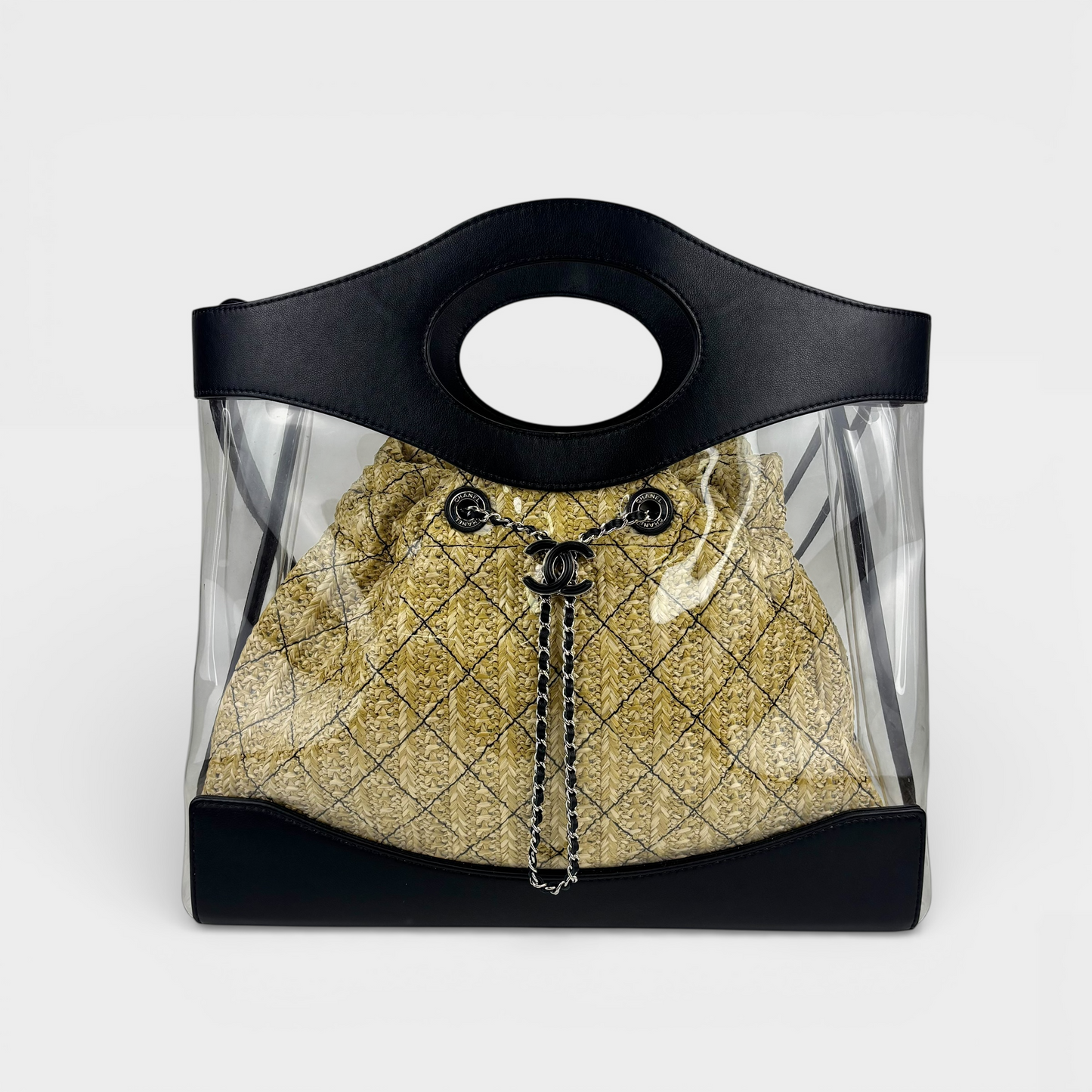 31 Large PVC Shopper with Black Lambskin Trim