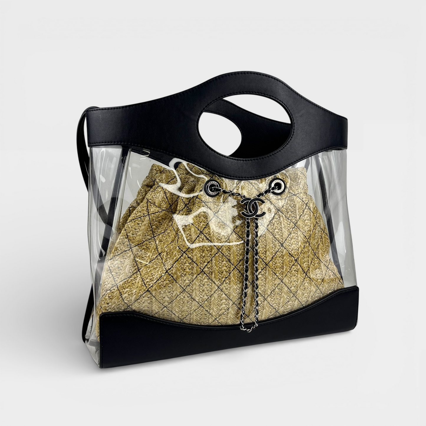 31 Large PVC Shopper with Black Lambskin Trim