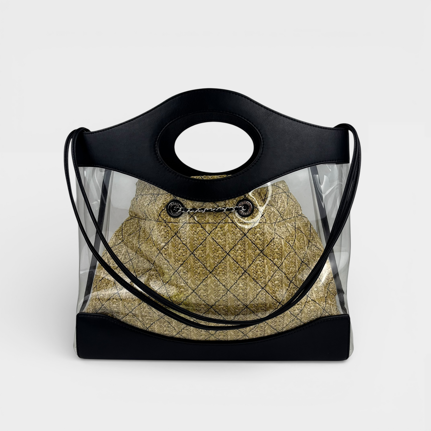 31 Large PVC Shopper with Black Lambskin Trim