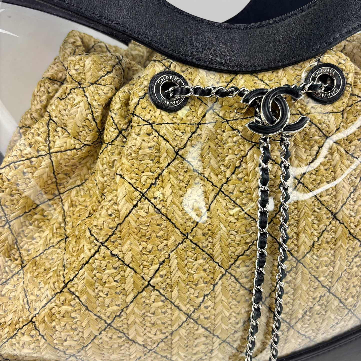 31 Large PVC Shopper with Black Lambskin Trim