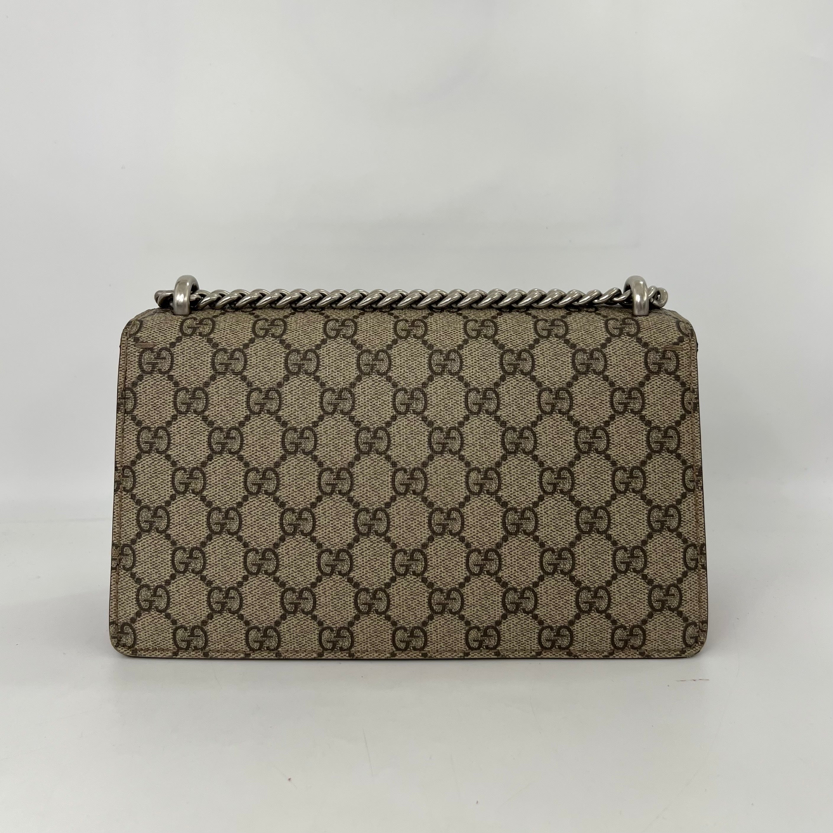 Dionysus GG Supreme Small Bag With Suede Trim in Red [ReSale]