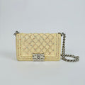 Small Boy Bag in Cream Calfskin Leather with Sequins [ReSale]