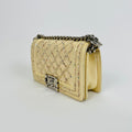 Small Boy Bag in Cream Calfskin Leather with Sequins [ReSale]