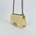 Small Boy Bag in Cream Calfskin Leather with Sequins [ReSale]