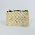 Small Boy Bag in Cream Calfskin Leather with Sequins [ReSale]