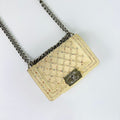 Small Boy Bag in Cream Calfskin Leather with Sequins [ReSale]