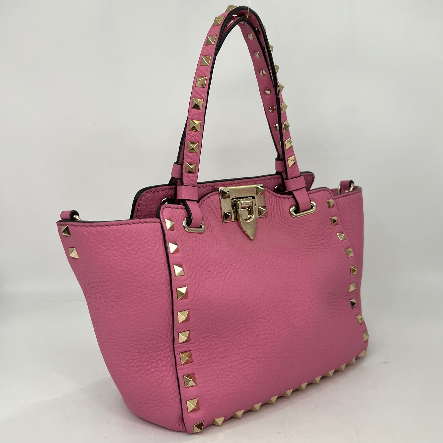 Garavani Mini Rockstud Leather Tote Bag in Dawn Pink [ReSale]