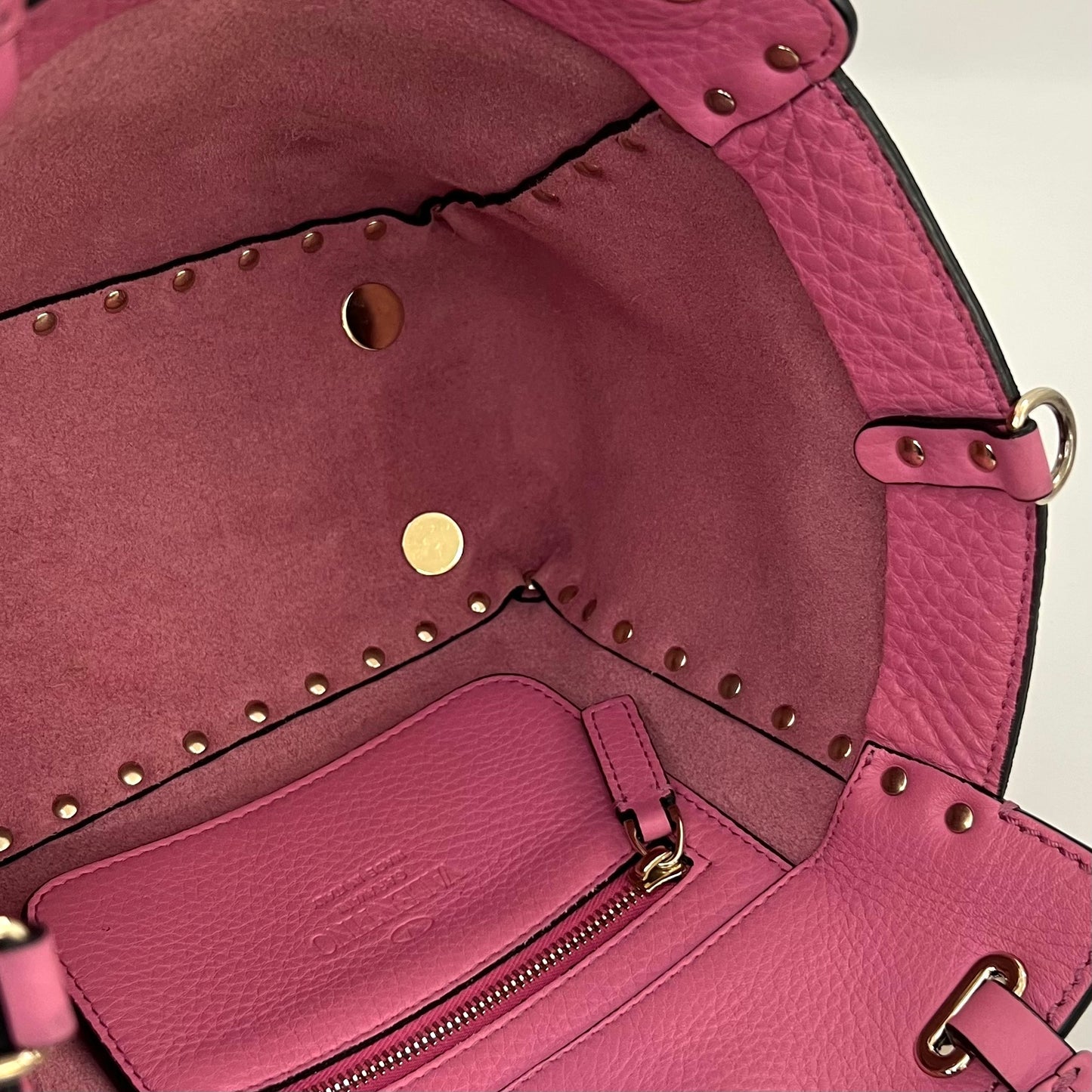 Garavani Mini Rockstud Leather Tote Bag in Dawn Pink [ReSale]