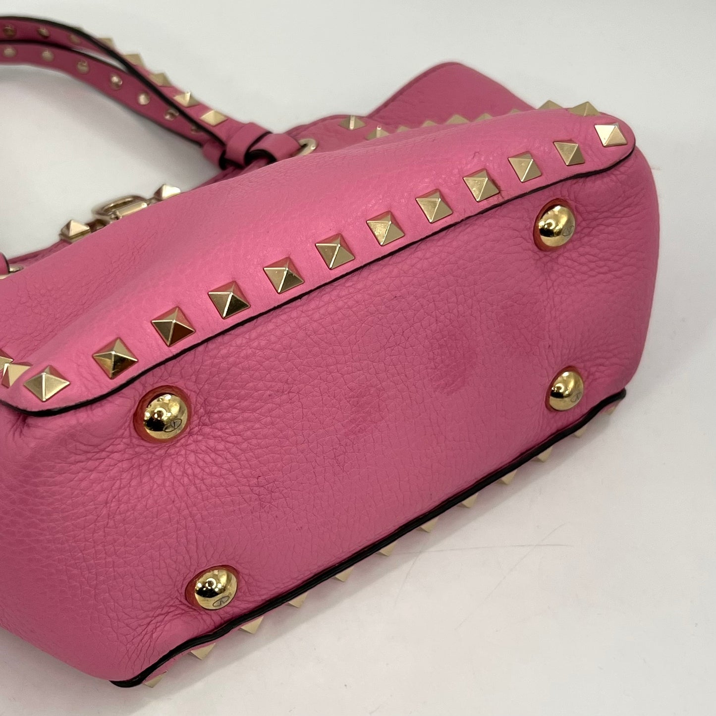 Garavani Mini Rockstud Leather Tote Bag in Dawn Pink [ReSale]