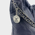 Large Chanel 22 Shoulder Bag in Navy Leather 2022-2026