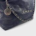 Large Chanel 22 Shoulder Bag in Navy Leather 2022-2026