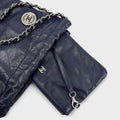 Large Chanel 22 Shoulder Bag in Navy Leather 2022-2026