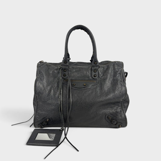 Large Le-City Bag in Grey Leather