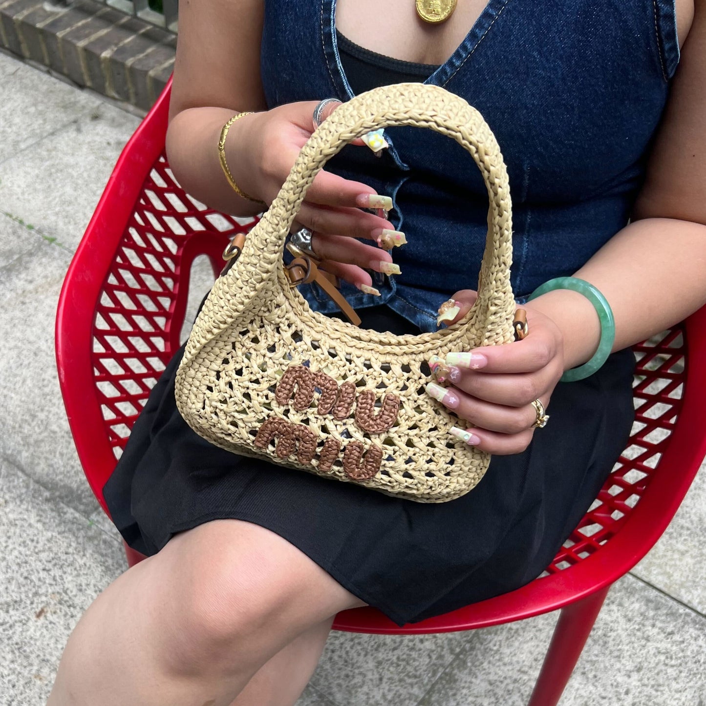 Wander Woven Fabric Hobo Bag in Beige