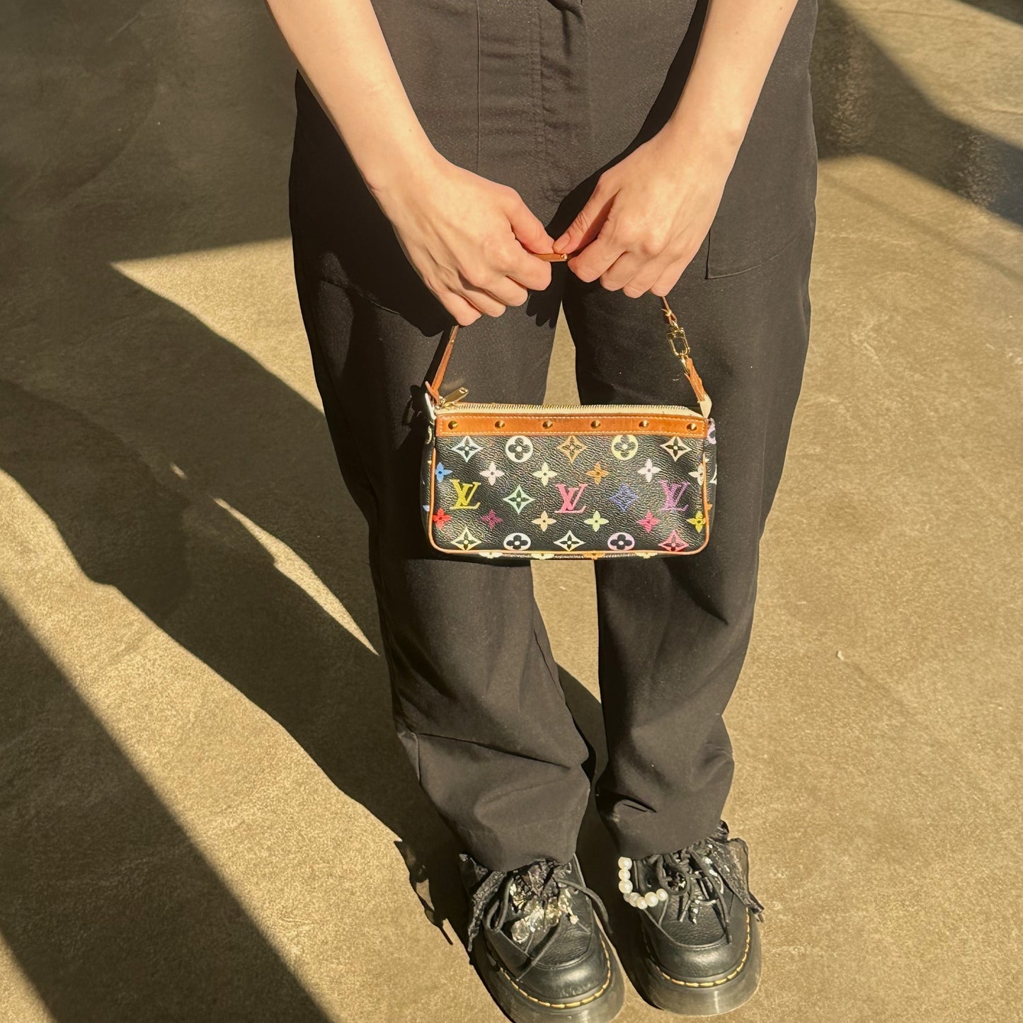 x Takashi Murakami Pochette Accessoires in Black Multicolour 2003