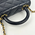 Quilted Lambskin Dumpling Top Handle Flap Bag [ReSale]