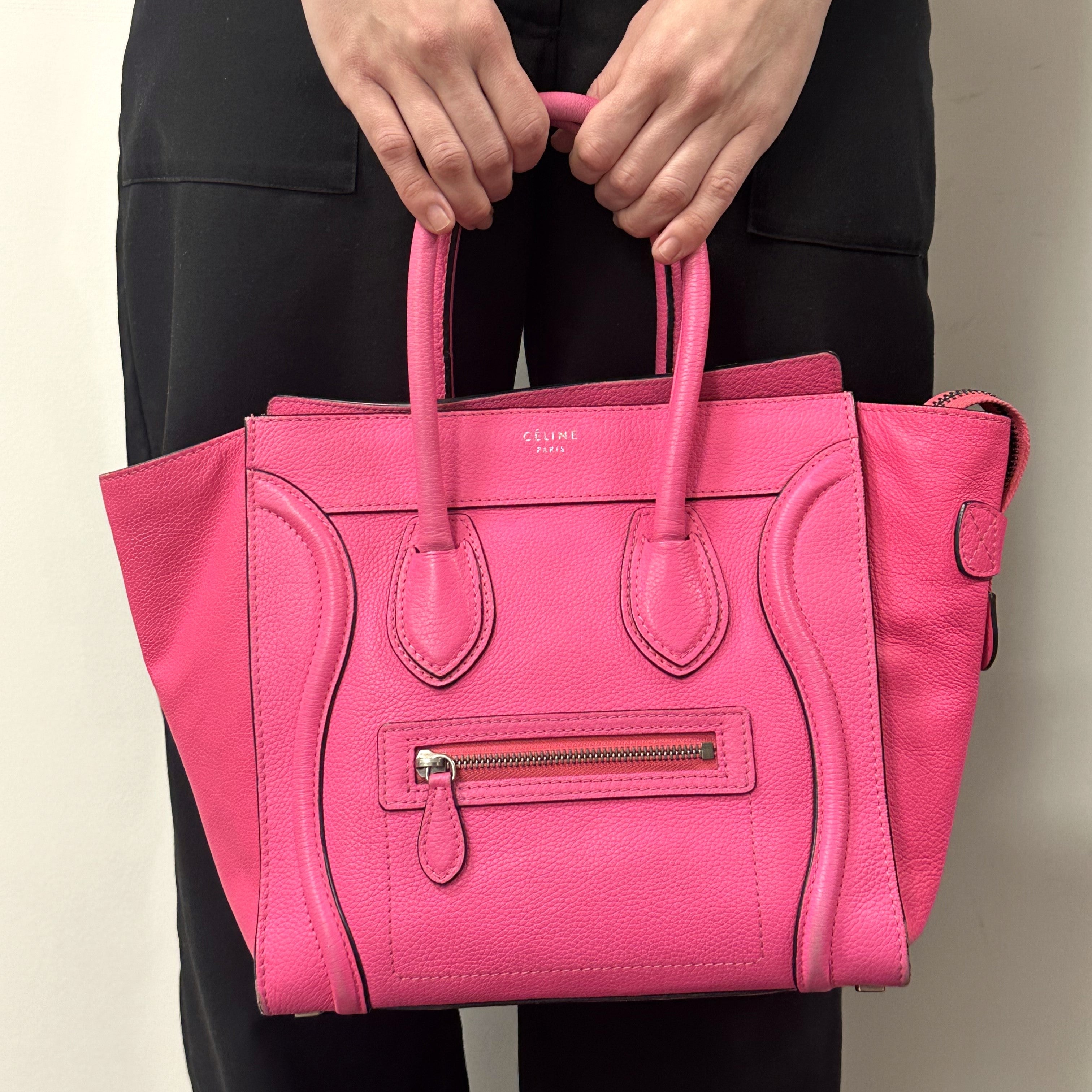 トートバッグ BOTTEGA VENETA Pink Leather Handbag Bottega Veneta Shock Pink Intrecciato Woven Nappa Leather