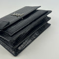 Sunset Medium Leather Bag in Black 'Croc' [ReSale]