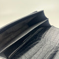 Sunset Medium Leather Bag in Black 'Croc' [ReSale]