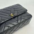 Quilted Straight Flap Double Chain Bag in Black 2019 [ReSale]